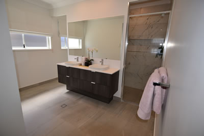 Southern Queensland Waterproofing - Brisbane & Gold Coast - Waterproofed Brown & White Bathroom